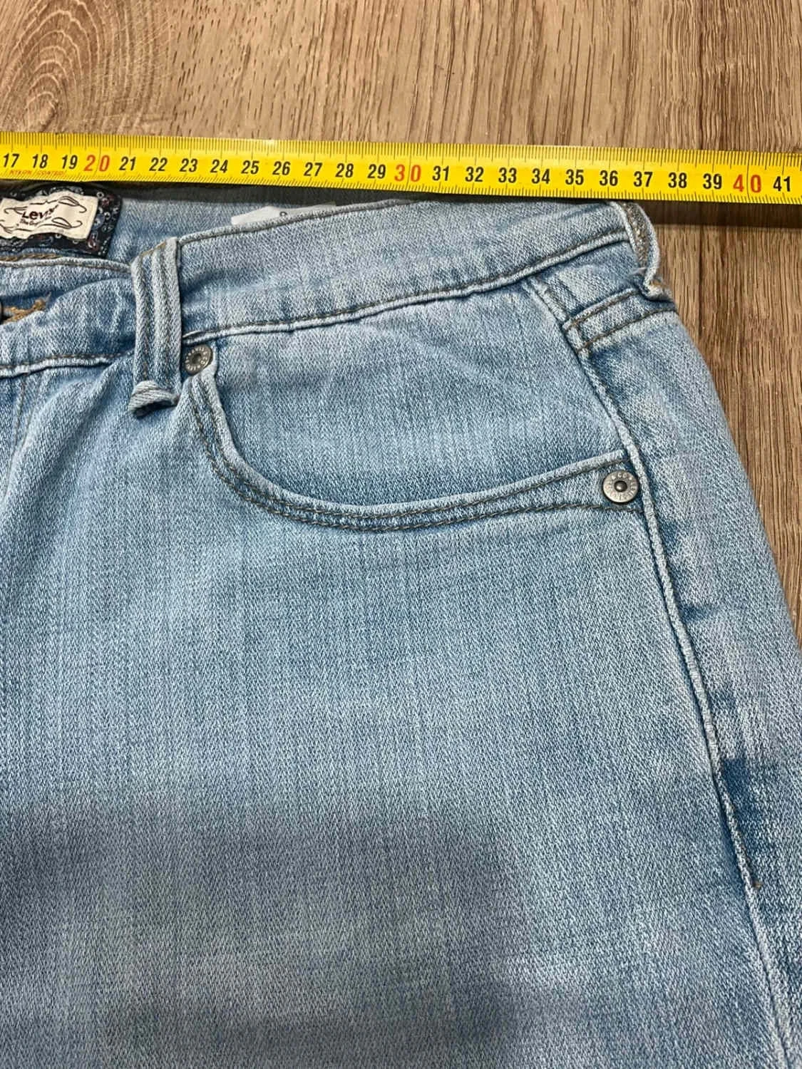 Short Levi's 515 Capri Taille 9 Vintage Coton Bleu Clair Slv 022 – photo 12